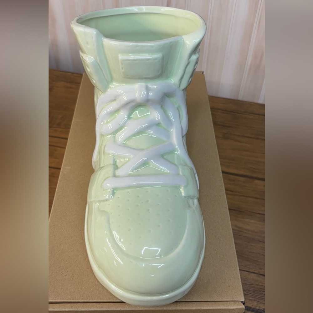 Planter/Vase Mint Green Ceramic Sneaker 
New